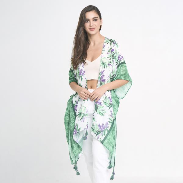 PALM LEAF PRINT KIMONO