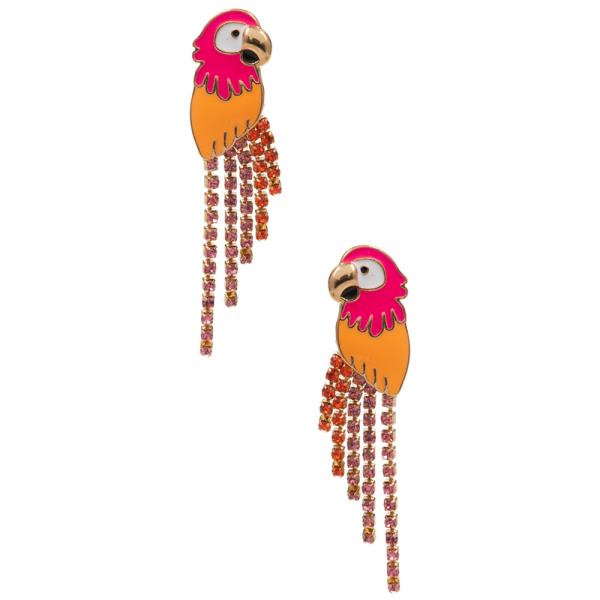 Parrot W Rhinestone Post Earring