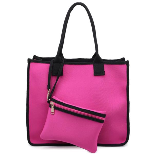 2IN1 Fashion Nylon Wade Tote Bag With Pouch Set