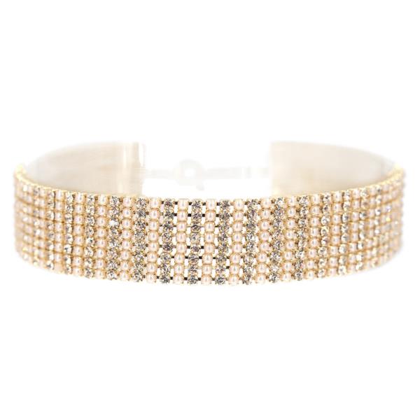 RHINESTONE 8 ROW CHOKER NECKLACE