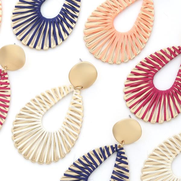 Teardrop Thread Wrap Dangle Earring