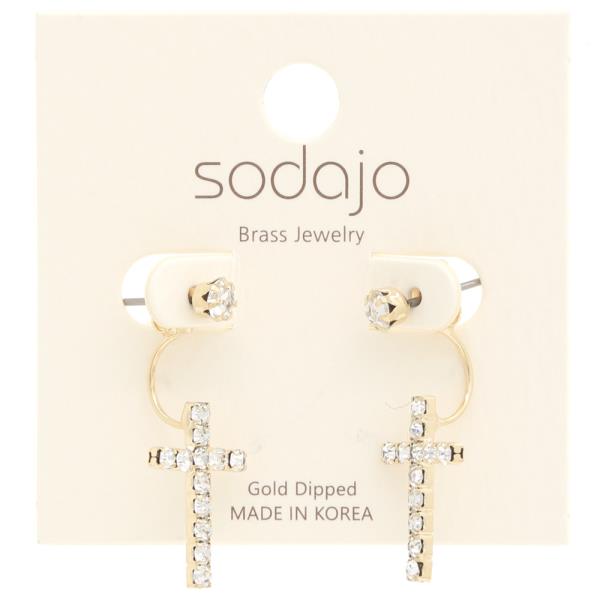 Sodajo Cross Crystal Earring
