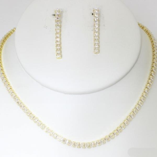 Rhinestone Necklace Earring Set
