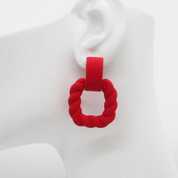 Color Twisted Square Earring