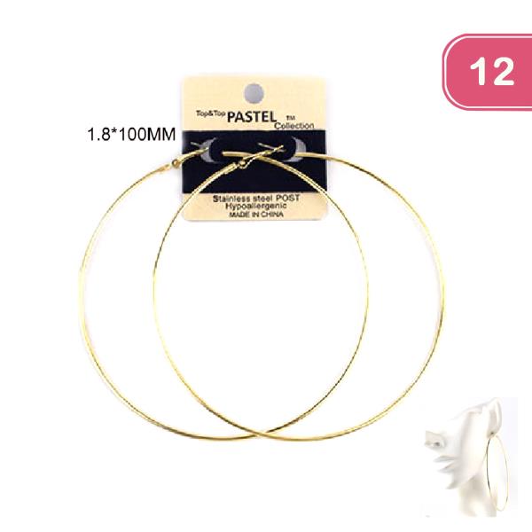 Metal Hoop Earring (12 Units)