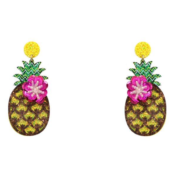 Glitter Pineapple Dangle Earring