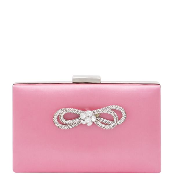 Smooth Rhinestone Knot Bow Crystal Clutch Bag