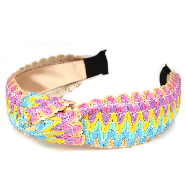 Colorful Knot Raffia Headband