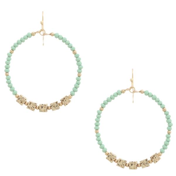 Cube Round Beaded Earring