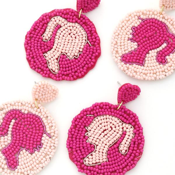 Seed Bead Girl Round Dangle Earring
