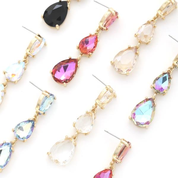 CRYSTAL TEARDROP DANGLE EARRING