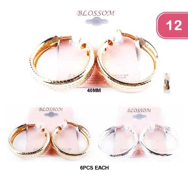 Metal Hoop Earring (12 Units)