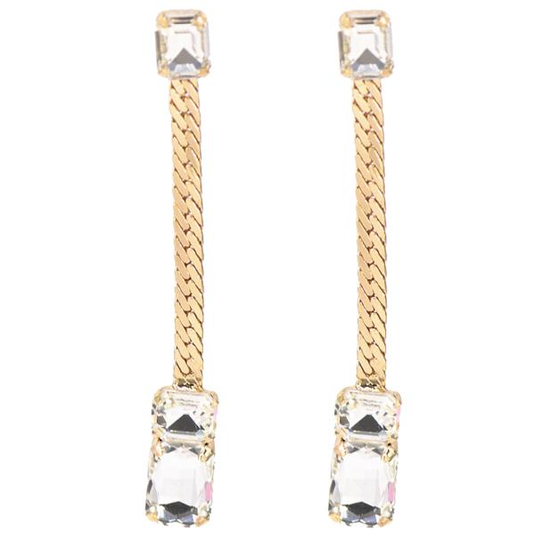 HRB Chain Square Stone Earring