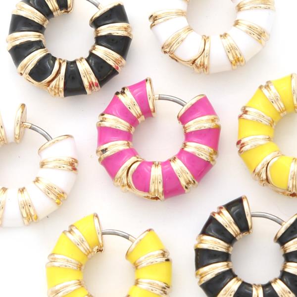 Stripe Huggies Earring