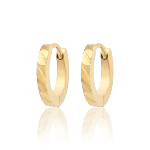 Lined Mini Hoop Earring