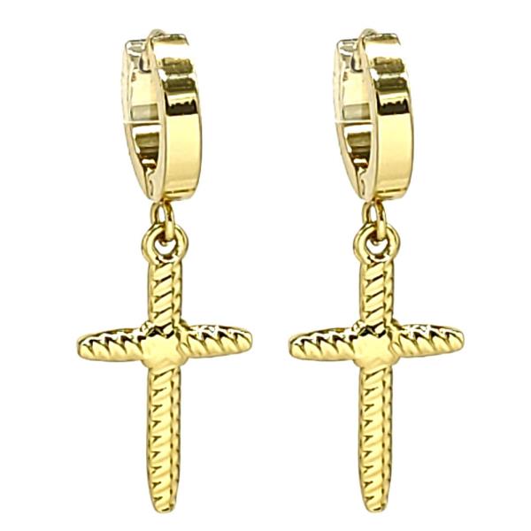Cross Hoop Dangle Earring