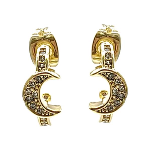 Dainty Moon Open Hoop Earring