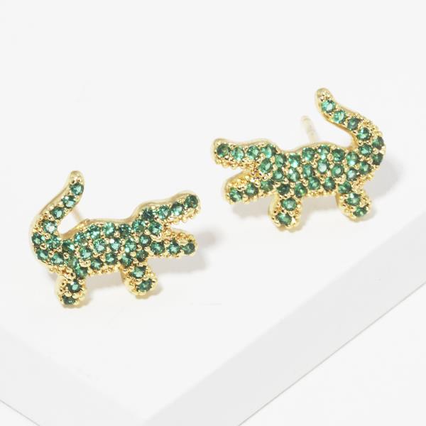 Croc Crystal Stud Earring