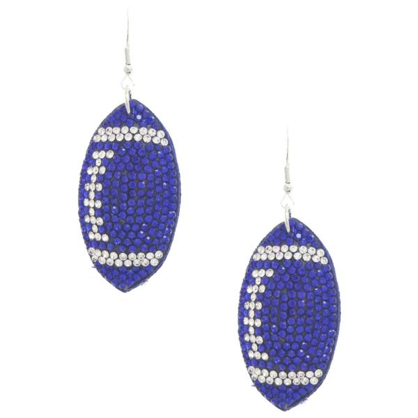 RHINESTONE FOOTBALL DANGLE EARRING