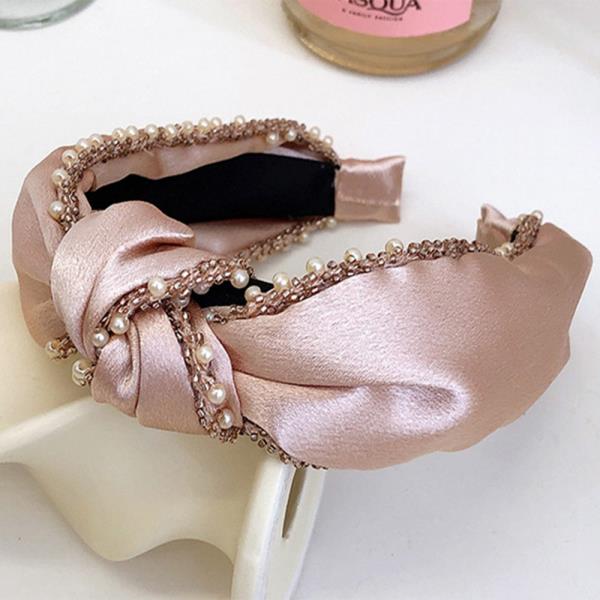 Satin Beaded Edge Knot Headband