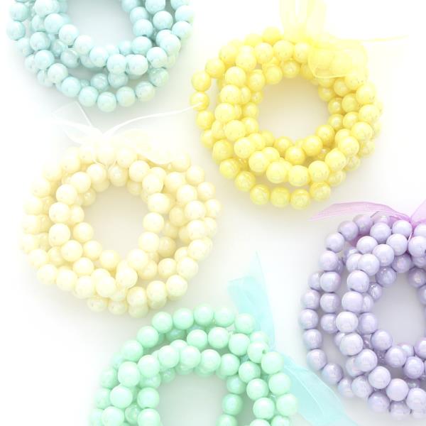 Ribbon AB Ball Bead Multi Stretch Bracelet Set