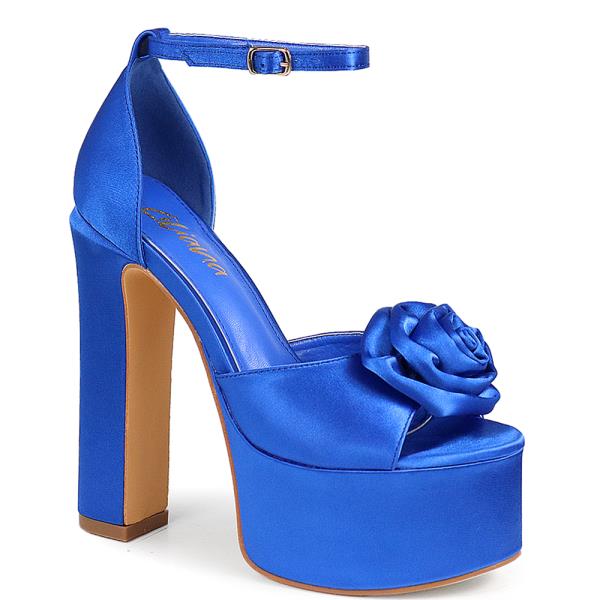 Peep Toe Platform Heel W Satin Flower (12 Pairs)
