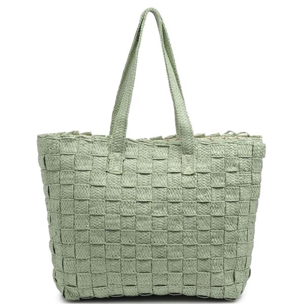Woven Straw All Over Freda Tote Bag