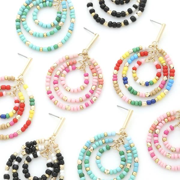 Beads Triple Circle Post Earring