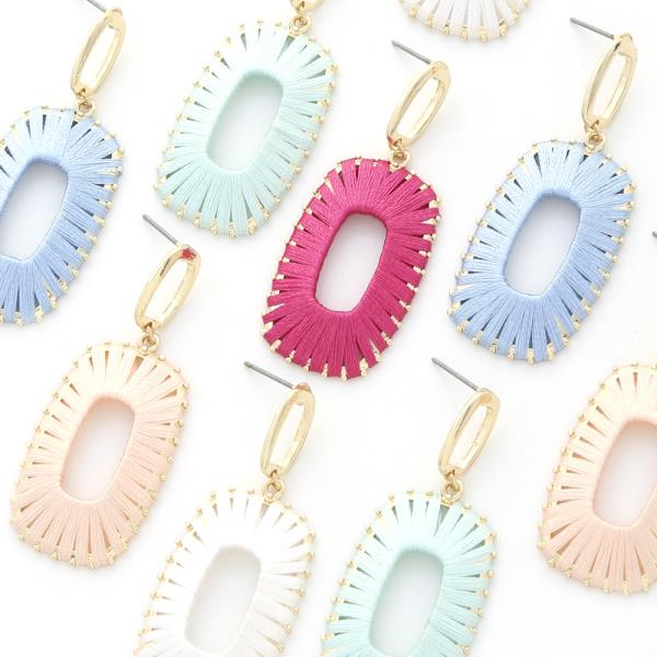Thread Wrapping Dangle Earring