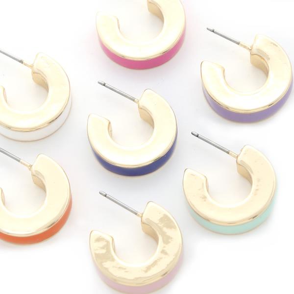 4MM WIDTH SMALL EPOXY COLOR HOOP EARRING