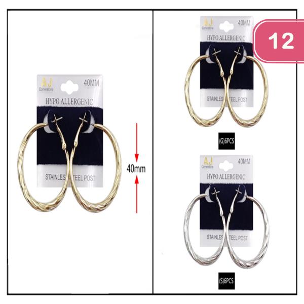 Metal Hoop Earring (12 Units)