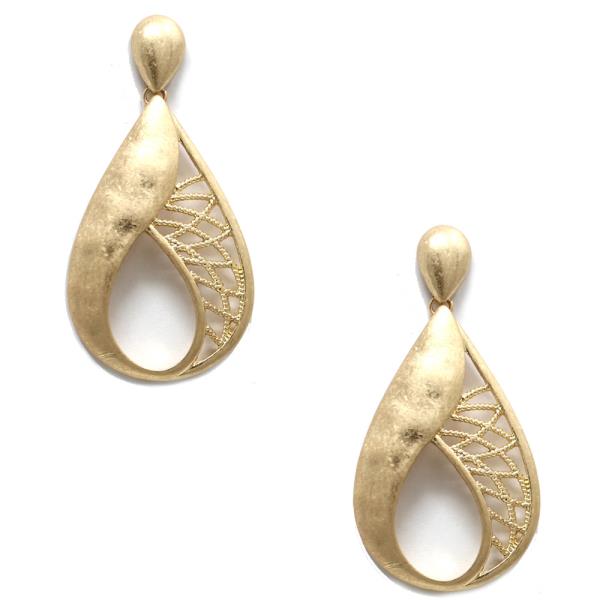 Filigree Hammered Teardrop Earring