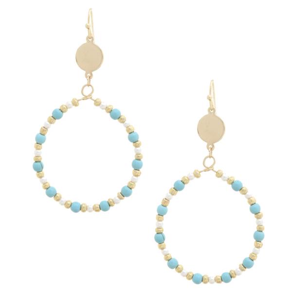 Round Semi Precious Drop Earring
