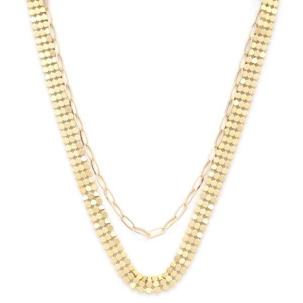 SODAJO Soft Metal Oval Link Layered Necklace