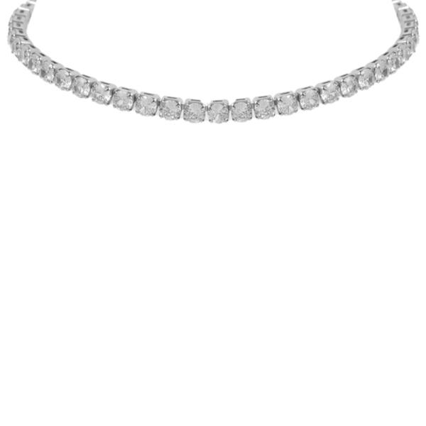 CUBIC ZIRCONIA 5MM TENNIS CHOKER NECKLACE