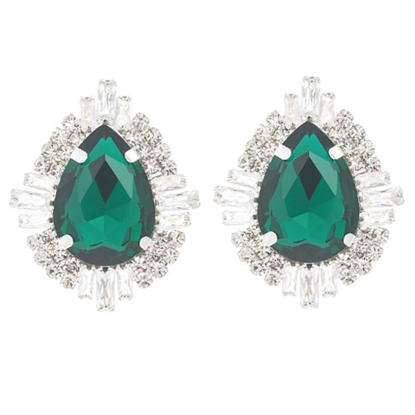 Rhinestone Cubic Zirconia Teardrop Post Earring