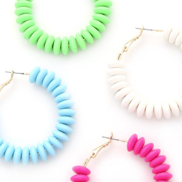 BEADED HOOP EARRING