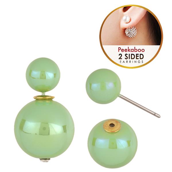 Double Bead Peek A Boo Earring