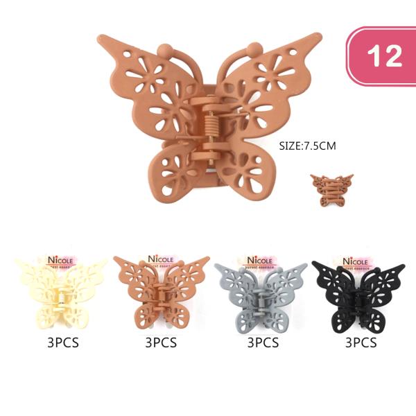 Butterfly Hair Claw Hair Clip (12 Units)
