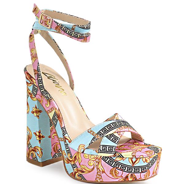 Criss Cross Platform Chunky Heel (12 Pairs)