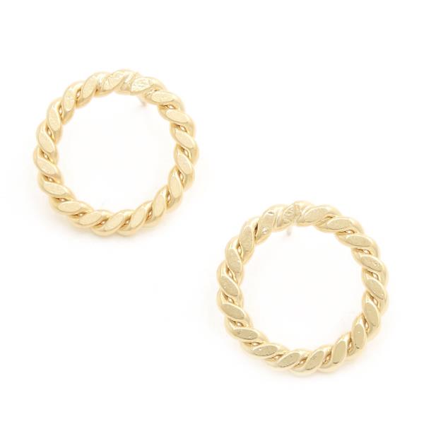 14K Gold Dipped Braided Round Earring