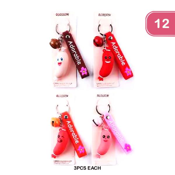 Cute Cartoon Sausage Keychain (12 Units)