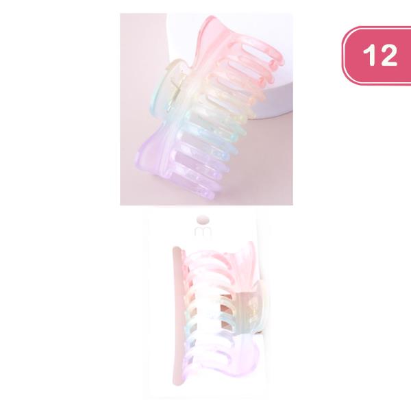 Rainbow Clear Claw Clip (12 Units)
