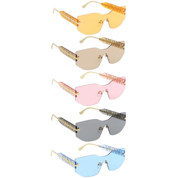 Vivant Metal Large Shield Colored Sunglasses