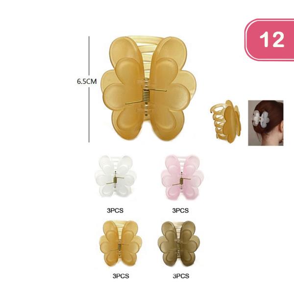 Double Flower Jaw Hair Clip (12 Units)