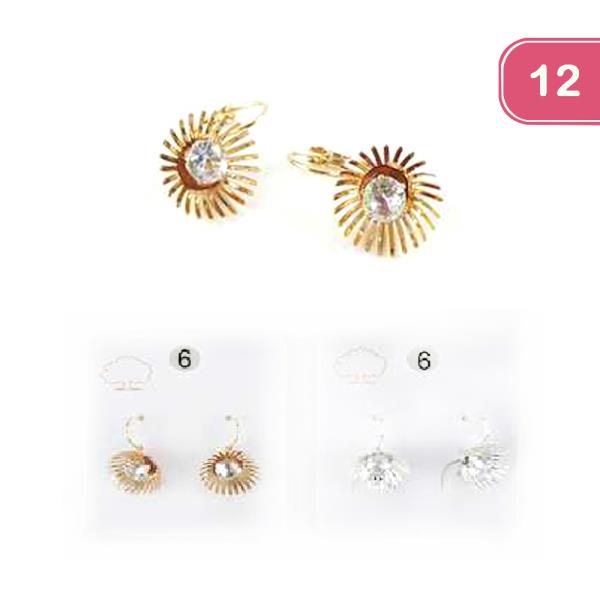 Metal Sun Pearl Earring (12 Units)