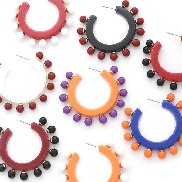 Bead Decor Hoop Earring