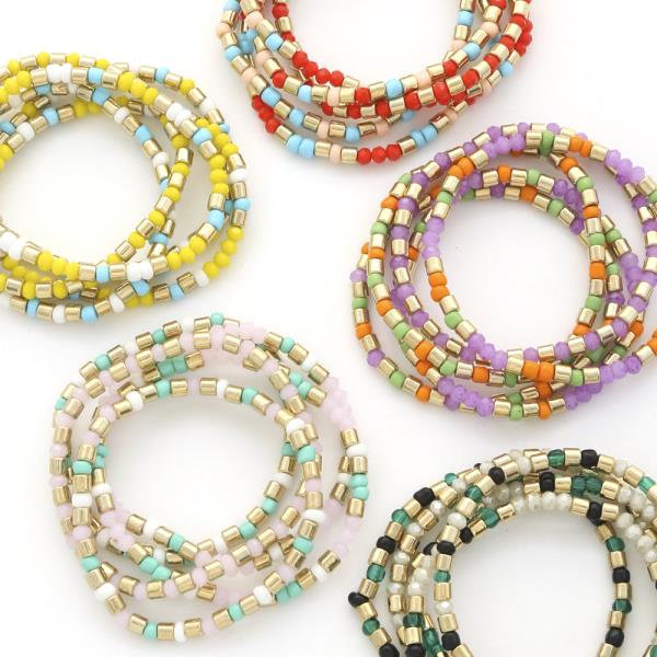 Seed Bead Stretch Multi Bracelet Set
