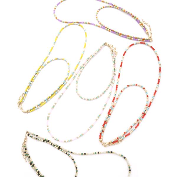 Seed Bead 2 Layered Long Necklace