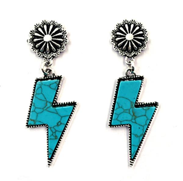 Lightning Bolt Dangle Earring